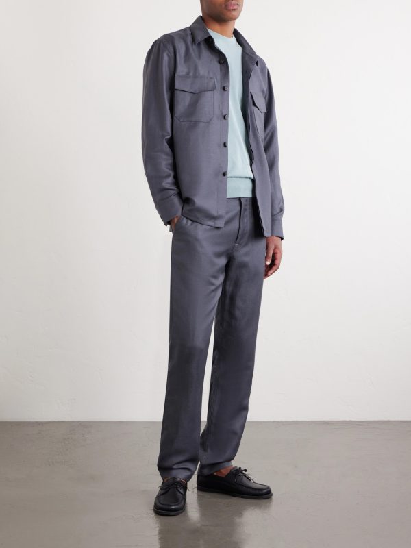 Straight-Leg Wool and Linen-Blend Twill Suit Trousers - OU