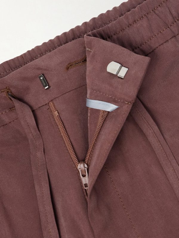 Straight-Leg Lyocell Drawstring Trousers - E1
