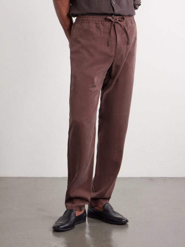 Straight-Leg Lyocell Drawstring Trousers - FR