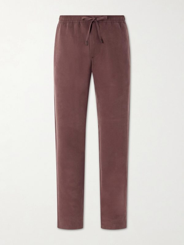 Straight-Leg Lyocell Drawstring Trousers