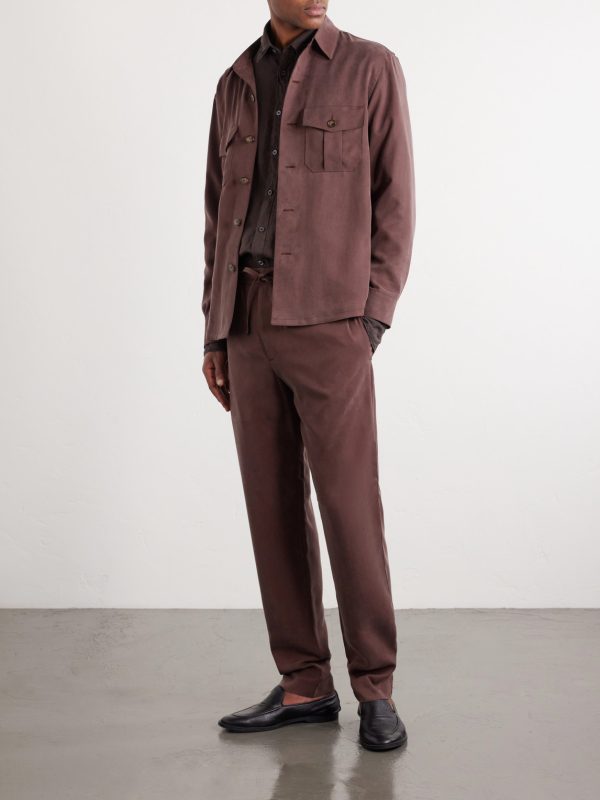 Straight-Leg Lyocell Drawstring Trousers - OU
