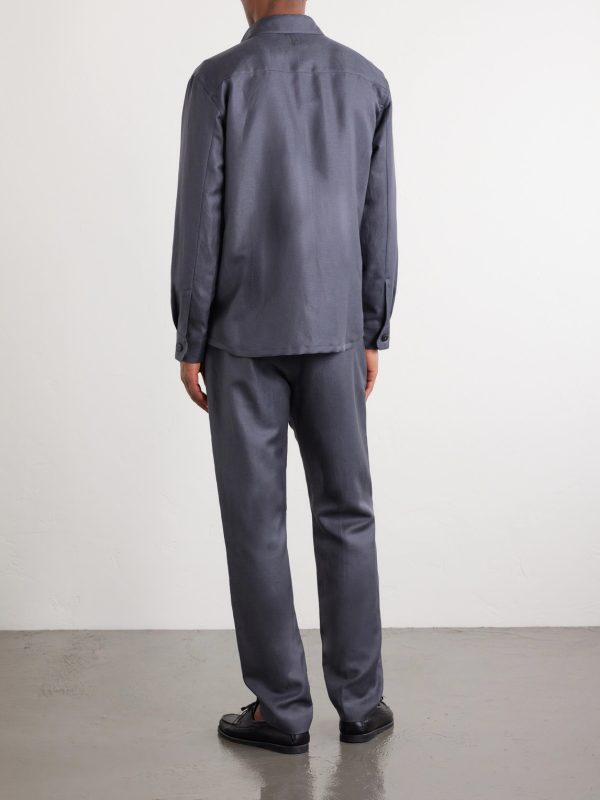 Wool and Linen-Blend Twill Shirt - BK