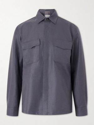 Wool and Linen-Blend Twill Shirt Wool and Linen-Blend Twill Shirt