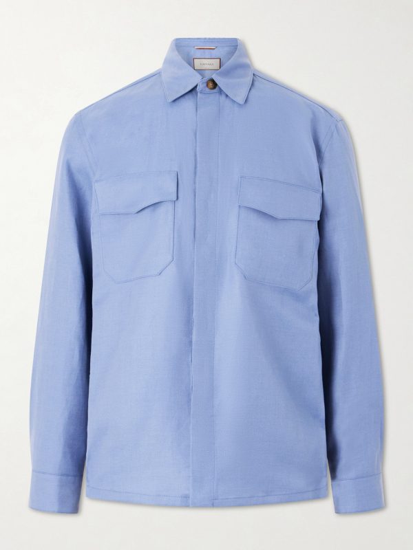 Wool and Linen-Blend Twill Shirt Wool and Linen-Blend Twill Shirt