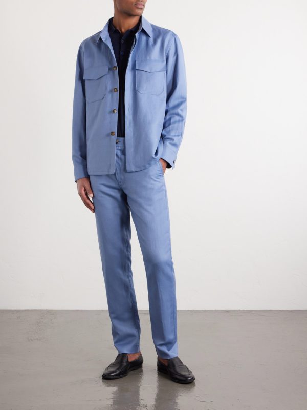 Wool and Linen-Blend Twill Shirt - OU Wool and Linen-Blend Twill Shirt - OU