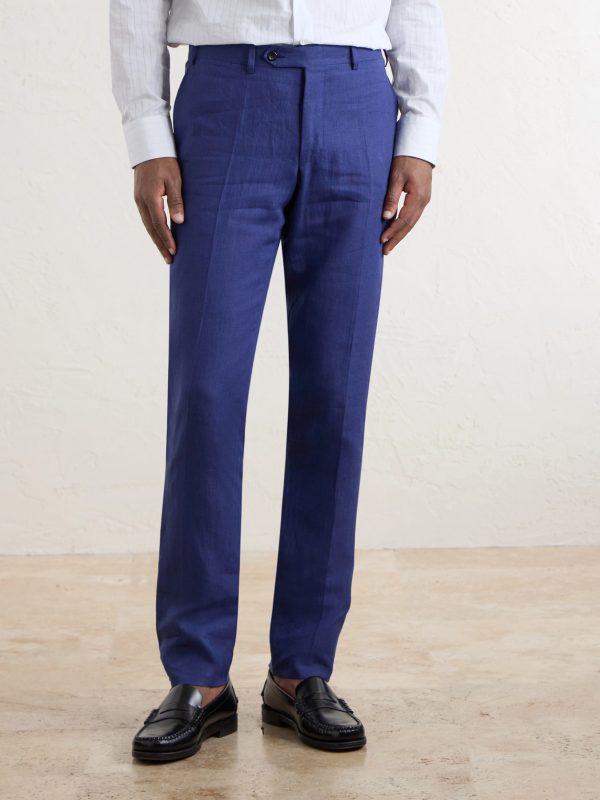 Straight-Leg Linen Suit Trousers - FR
