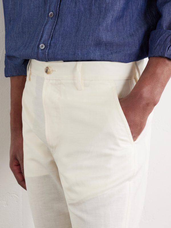 Straight-Leg Wool and Linen-Blend Twill Suit Trousers - CU