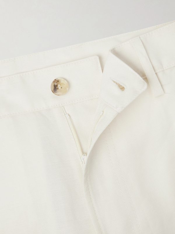 Straight-Leg Wool and Linen-Blend Twill Suit Trousers - E1