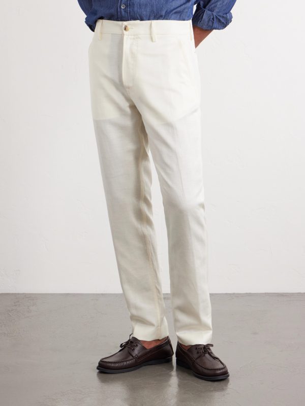Straight-Leg Wool and Linen-Blend Twill Suit Trousers - FR