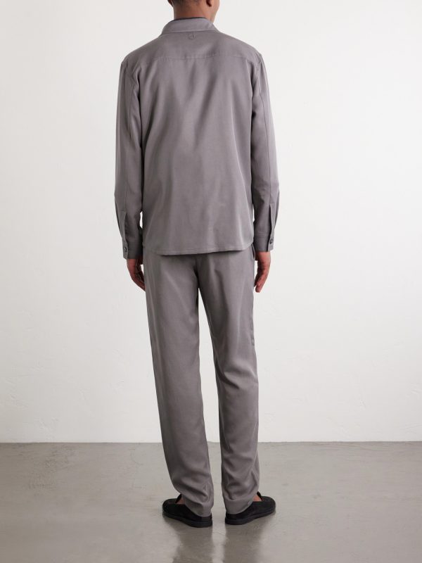 Straight-Leg Lyocell Drawstring Trousers - BK Straight-Leg Lyocell Drawstring Trousers - BK
