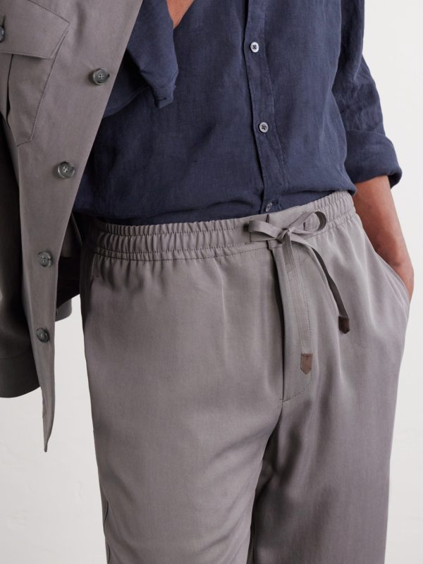 Straight-Leg Lyocell Drawstring Trousers - CU Straight-Leg Lyocell Drawstring Trousers - CU