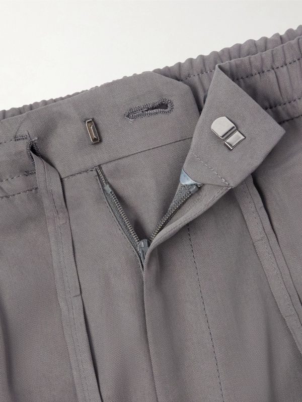 Straight-Leg Lyocell Drawstring Trousers - E1 Straight-Leg Lyocell Drawstring Trousers - E1