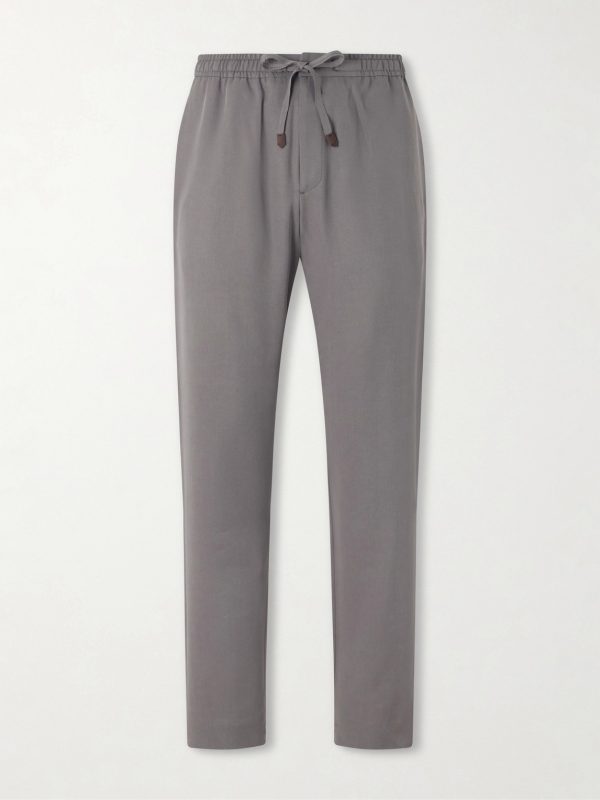 Straight-Leg Lyocell Drawstring Trousers Straight-Leg Lyocell Drawstring Trousers