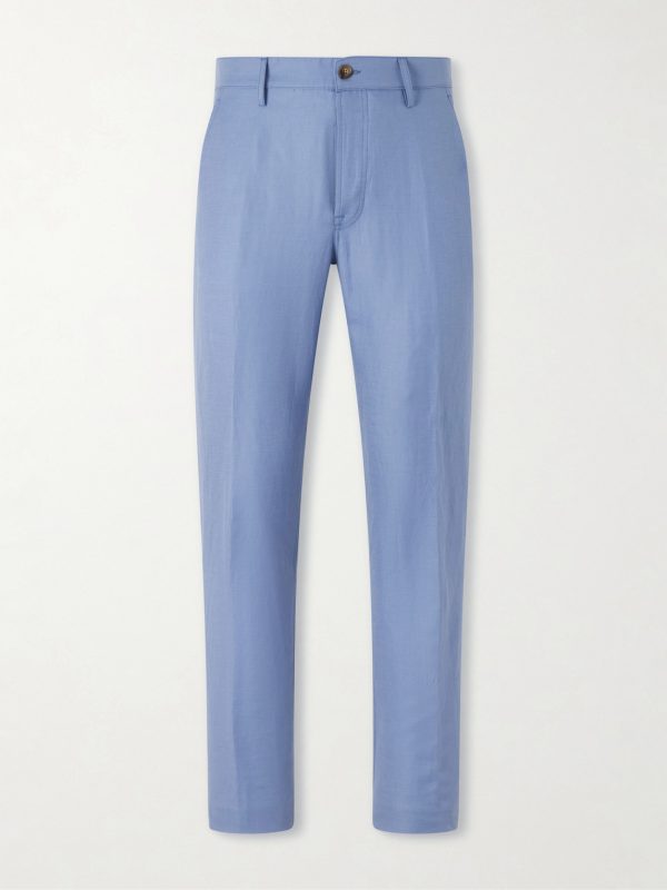 Straight-Leg Wool and Linen-Blend Twill Suit Trousers Straight-Leg Wool and Linen-Blend Twill Suit Trousers
