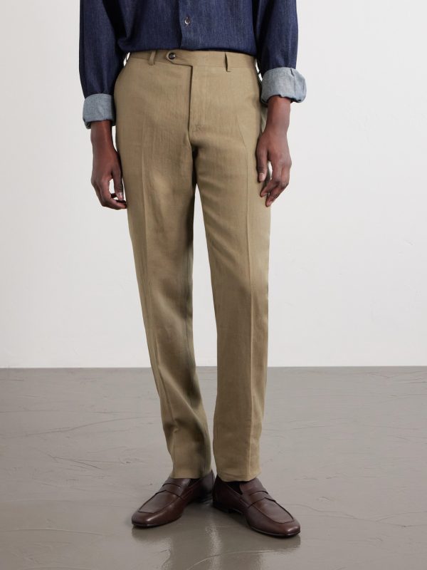 Straight-Leg Linen Suit Trousers - FR Straight-Leg Linen Suit Trousers - FR