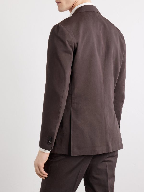 Cotton and Linen-Blend Suit Jacket - BK Cotton and Linen-Blend Suit Jacket - BK