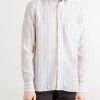 Button-Down Collar Striped Linen Shirt - FR Button-Down Collar Striped Linen Shirt - FR