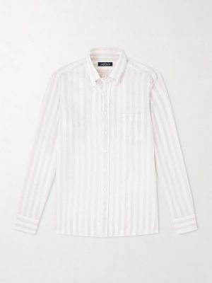 Button-Down Collar Striped Linen Shirt Button-Down Collar Striped Linen Shirt