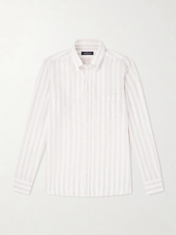 Button-Down Collar Striped Linen Shirt Button-Down Collar Striped Linen Shirt