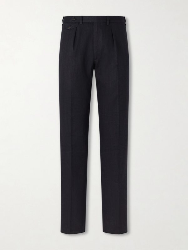 Waverly Straight-Leg Cotton and Linen-Blend Twill Suit Trousers Waverly Straight-Leg Cotton and Linen-Blend Twill Suit Trousers