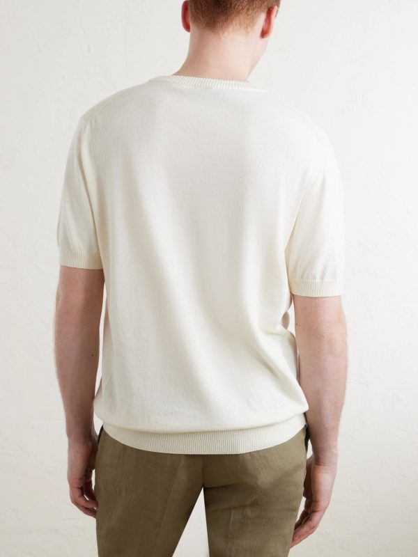 Knitted Cotton T-Shirt - BK Knitted Cotton T-Shirt - BK