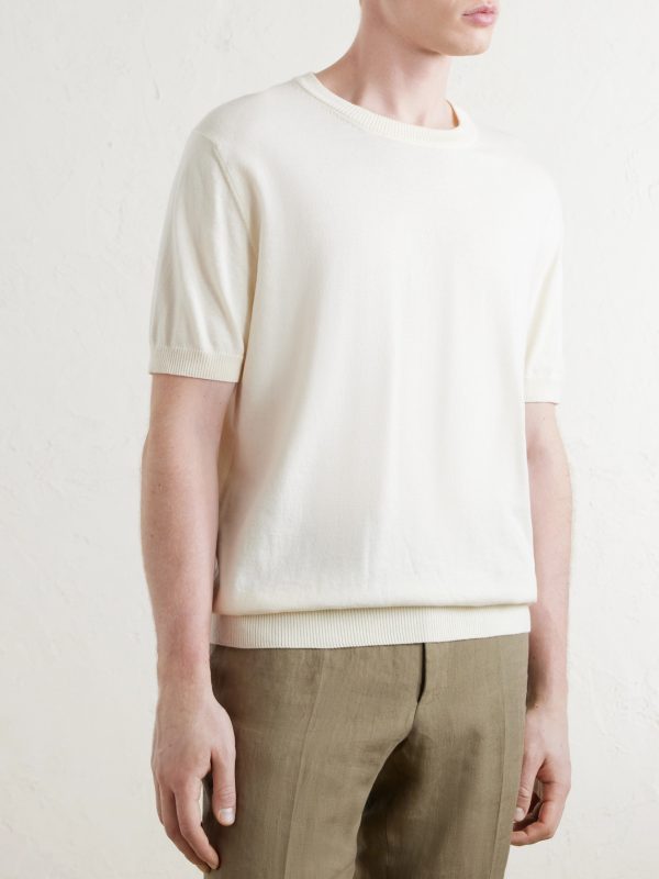 Knitted Cotton T-Shirt - FR Knitted Cotton T-Shirt - FR