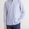 Button-Down Collar Striped Cotton-Seersucker Shirt - FR