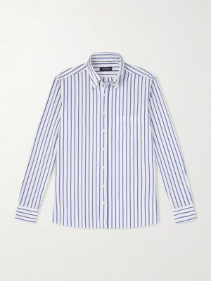 Button-Down Collar Striped Cotton-Seersucker Shirt Button-Down Collar Striped Cotton-Seersucker Shirt