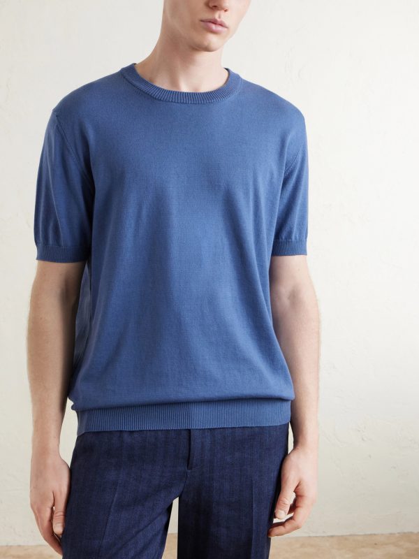 Knitted Cotton T-Shirt - FR