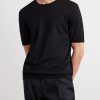 Knitted Linen and Cotton-Blend T-Shirt - FR Knitted Linen and Cotton-Blend T-Shirt - FR