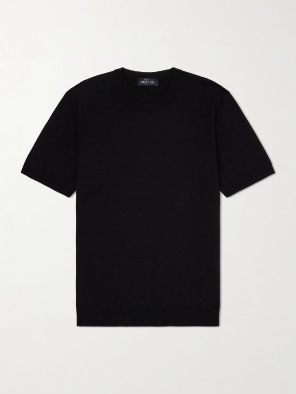 Knitted Linen and Cotton-Blend T-Shirt Knitted Linen and Cotton-Blend T-Shirt