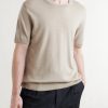 Knitted Linen and Cotton-Blend T-Shirt - FR