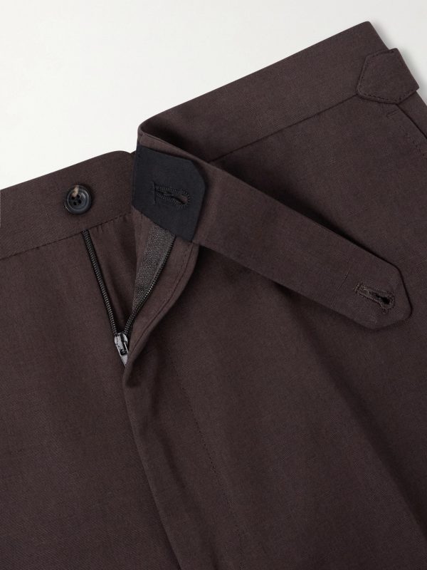 Waverly Straight-Leg Cotton and Linen-Blend Twill Suit Trousers - E1 Waverly Straight-Leg Cotton and Linen-Blend Twill Suit Trousers - E1