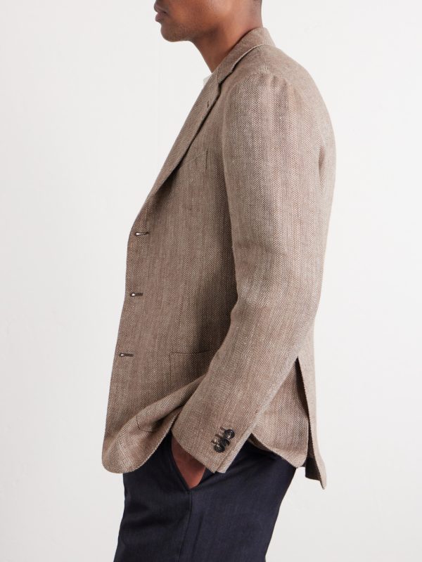 Herrinbone Linen Blazer - CU Herrinbone Linen Blazer - CU