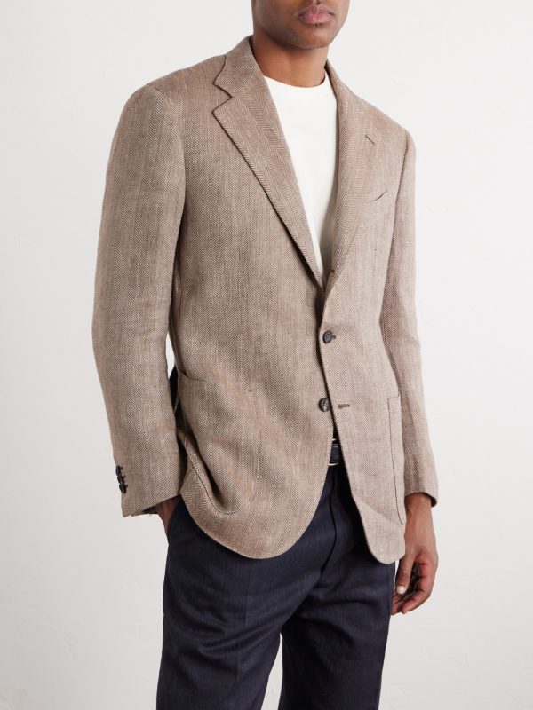 Herrinbone Linen Blazer - FR Herrinbone Linen Blazer - FR