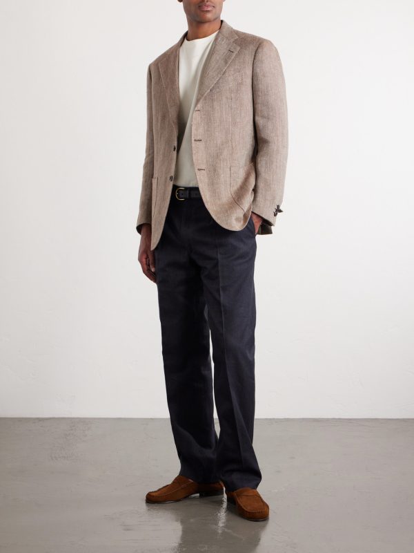 Herrinbone Linen Blazer - OU Herrinbone Linen Blazer - OU