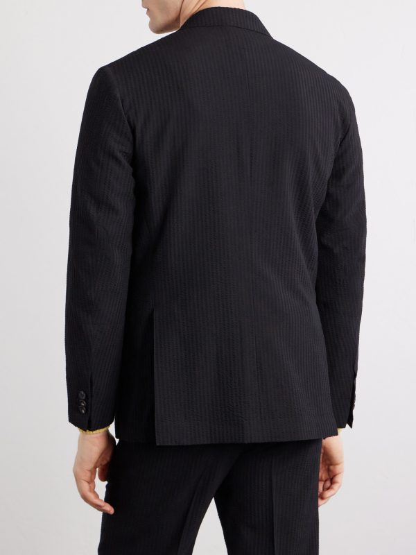 Seersucker Virgin Wool Suit Jacket - BK Seersucker Virgin Wool Suit Jacket - BK