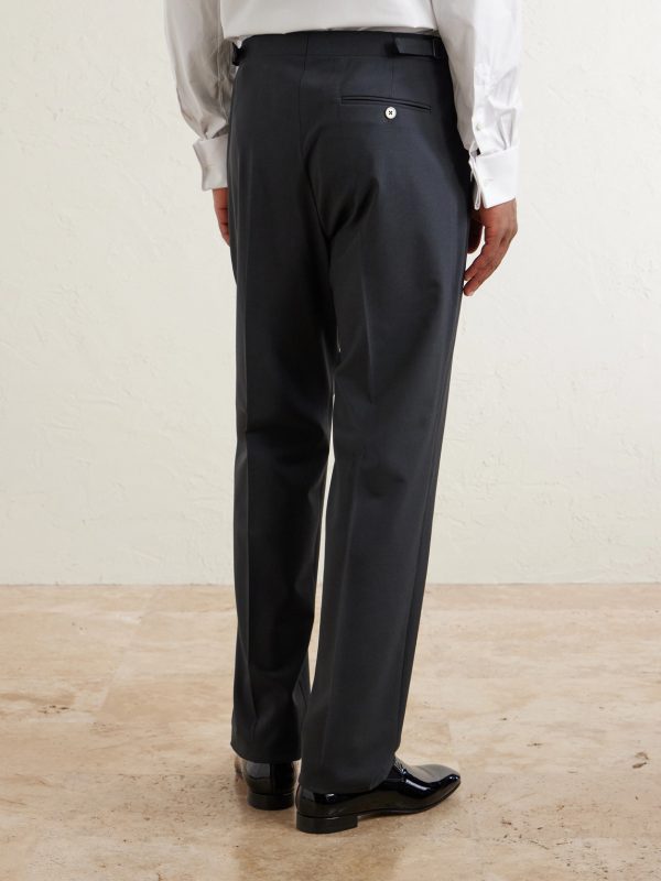 Dalton Slim-Fit Straight-Leg Stretch-Wool Tuxedo Trousers - BK