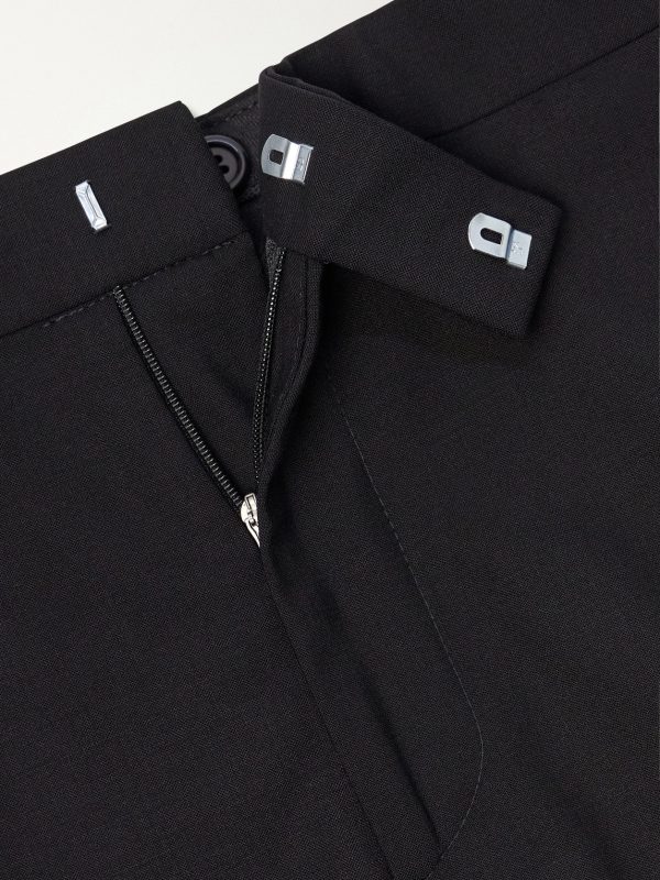 Straight-Leg Wool-Blend Tuxedo Trousers - E1 Straight-Leg Wool-Blend Tuxedo Trousers - E1