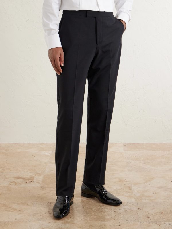 Straight-Leg Wool-Blend Tuxedo Trousers - FR Straight-Leg Wool-Blend Tuxedo Trousers - FR