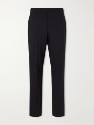 Straight-Leg Wool-Blend Tuxedo Trousers