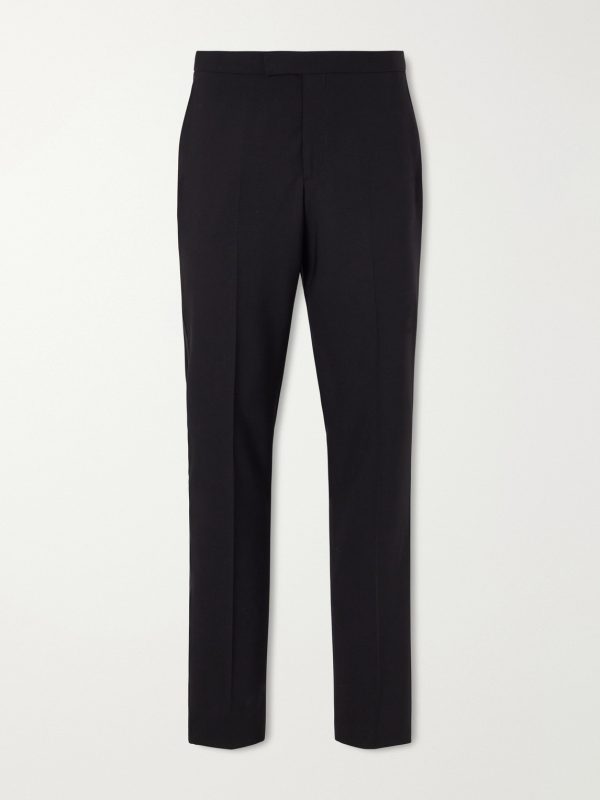 Straight-Leg Wool-Blend Tuxedo Trousers Straight-Leg Wool-Blend Tuxedo Trousers