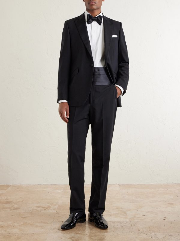 Straight-Leg Wool-Blend Tuxedo Trousers - OU Straight-Leg Wool-Blend Tuxedo Trousers - OU