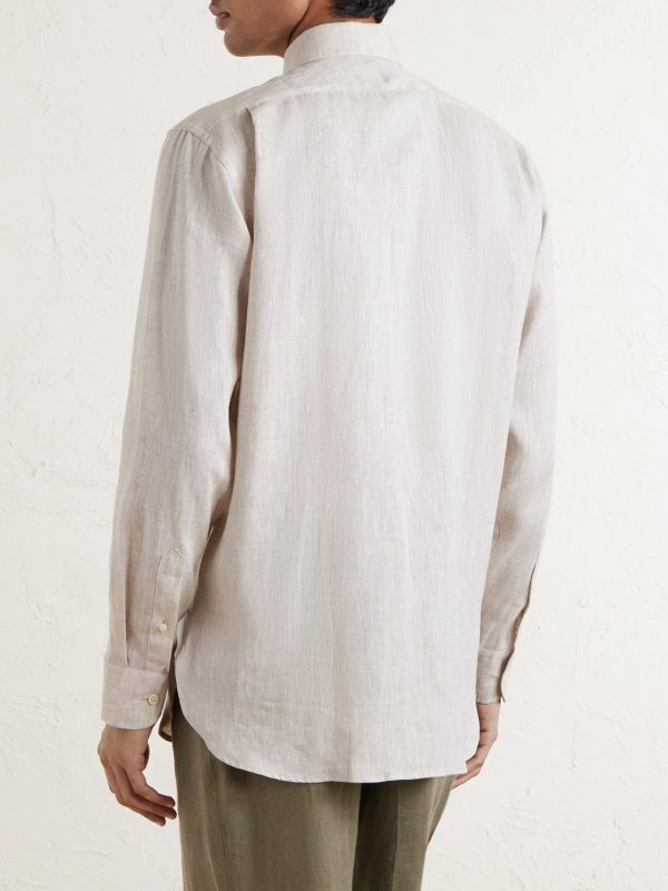 Bridford Cutaway-Collar Linen Shirt - BK