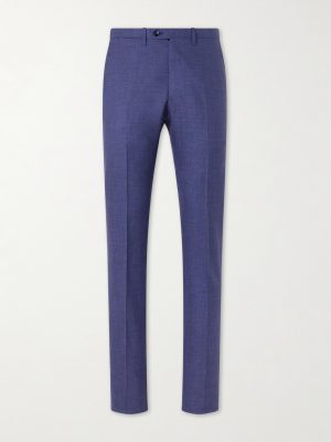 Tapered Wool, Silk and Linen-Blend Suit Trousers