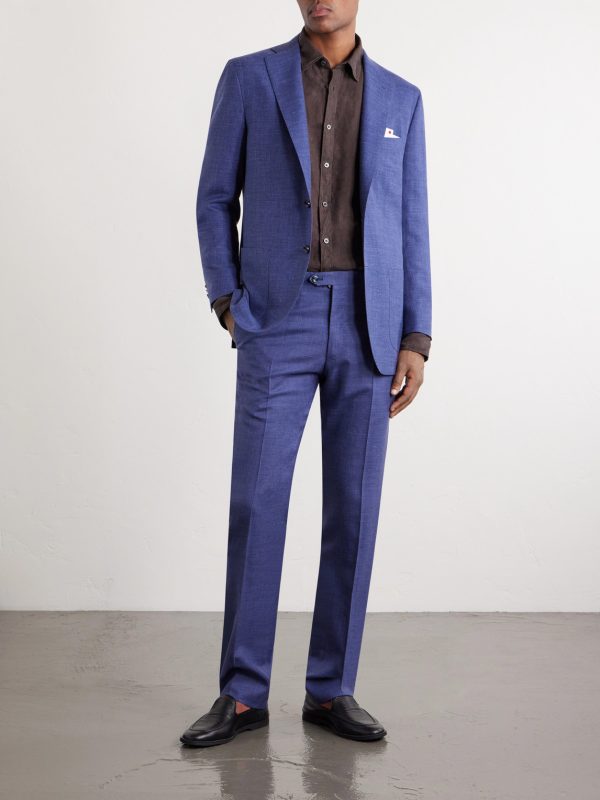 Tapered Wool, Silk and Linen-Blend Suit Trousers - OU