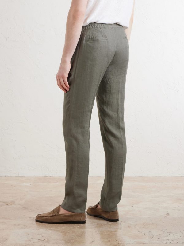 Tapered Linen Trousers - BK Tapered Linen Trousers - BK