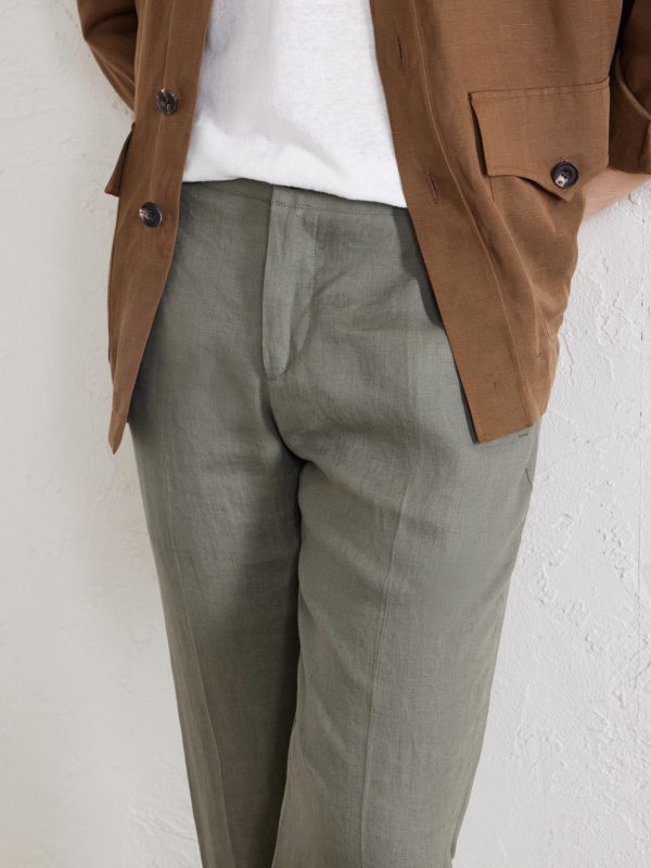 Tapered Linen Trousers - CU Tapered Linen Trousers - CU
