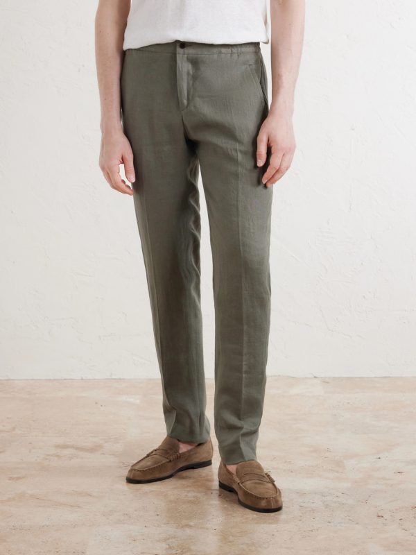 Tapered Linen Trousers - FR Tapered Linen Trousers - FR