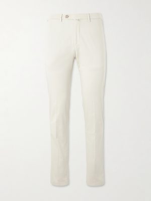 Straight-Leg Stretch-Cotton Trousers